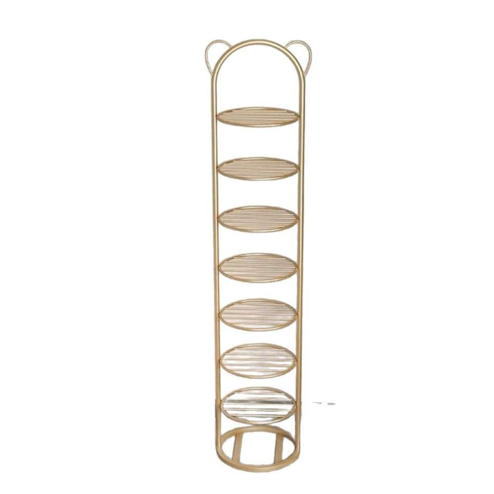 Bear creative economical floor-standing iron shoe rack accessible luxury simple for home doorway multi-layer shoe rack casual shoe cabinet
