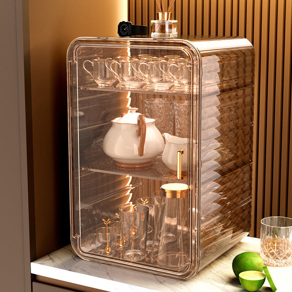Shelf Transparent cup holder Multi-layer large-capacity cup dust-proof storage box Thickened multi-functional wine glass display box holder