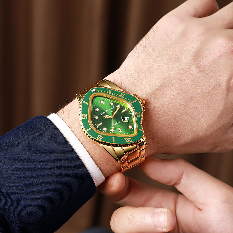 twisted water ghost suit alloy steel belt waterproofcasual watch hip hop quartz watch factory direct sales wholesale
