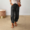 European and american cross-border casual patchwork denim jeans - women's washed loose straight-leg wide-leg pants