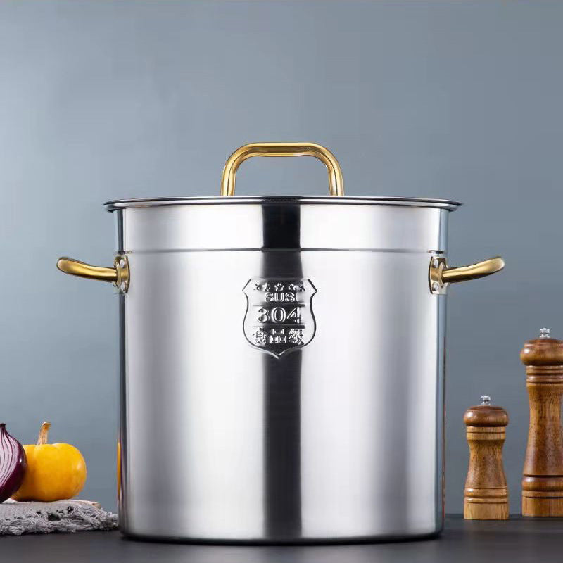 Soup Bucket Hotel 304 Stainless Steel Brine Bucket Storage Pot Soy Milk Bucket Brewing Pot Lid Stainless Steel Bucket