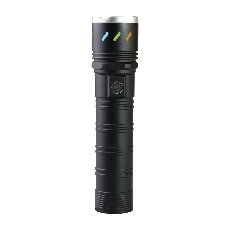 Cross-border new white laser strong light flashlight Type-C charging multi-function outdoor camping light LED flashlight