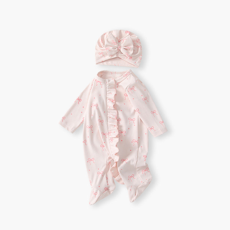 Newborn baby clothes spring outfit full month baby girl romper warm spring autumn newborn inner layer crawling suit long sleeve