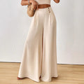 independent station new arrival cross-border fashionelegance mid-waist wide-leg pants pants