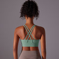 New arrival double-sided brushed cross back shockproof push-up sports intimates cloud-like yoga sports bra fitness tops
