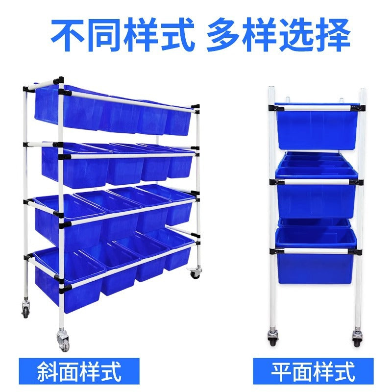 Mobile Shelf Wholesale Warehouse E-commerce Sorting Truck Wire Bar Picker Truck Silent Wheel Plastic Basket Wire Bar Truck Trolley