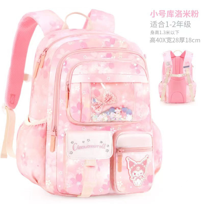 kuromi elementary school student schoolbag for girls wholesale kids large capacity backpack lightweight first, second, third to sixth storage