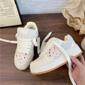 Niche style cranberry bread shoes female students white shoes2026 spring autumnew arrivaleasiest for matchcasual sports shoes