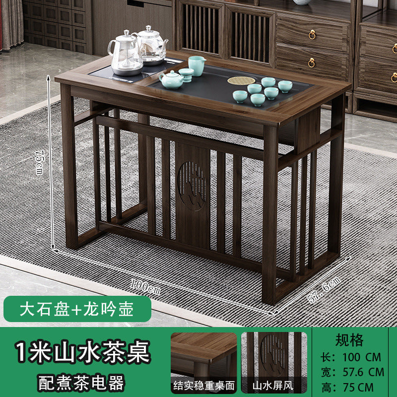 Balcony tea table and chair combination New Chinese-style office household small apartment Kung Fu tea table Boiling water integrated tea making table