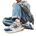 Men's shoes 2025 new spring mesh casual versatile height increasing youth sports running trendy dad shoes