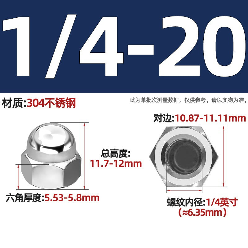 304/201/316 stainless steel round ball head nut cover type decorative screw cap female cap 3M4M5M6M8