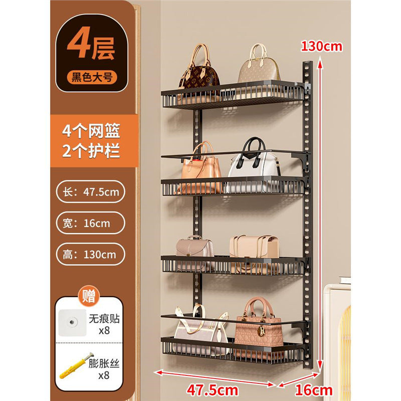 No-drill door back organizer, narrow gap wall-mounted multi-tier shelf, bathroom wall storage rack, toilet cabinet side organizer