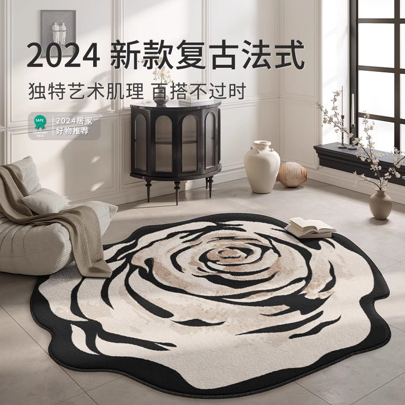 Custom-shaped rug for living room,  new floral floor mat, bedroom bedside waterproof, low-maintenance sofa home decor, premium quality