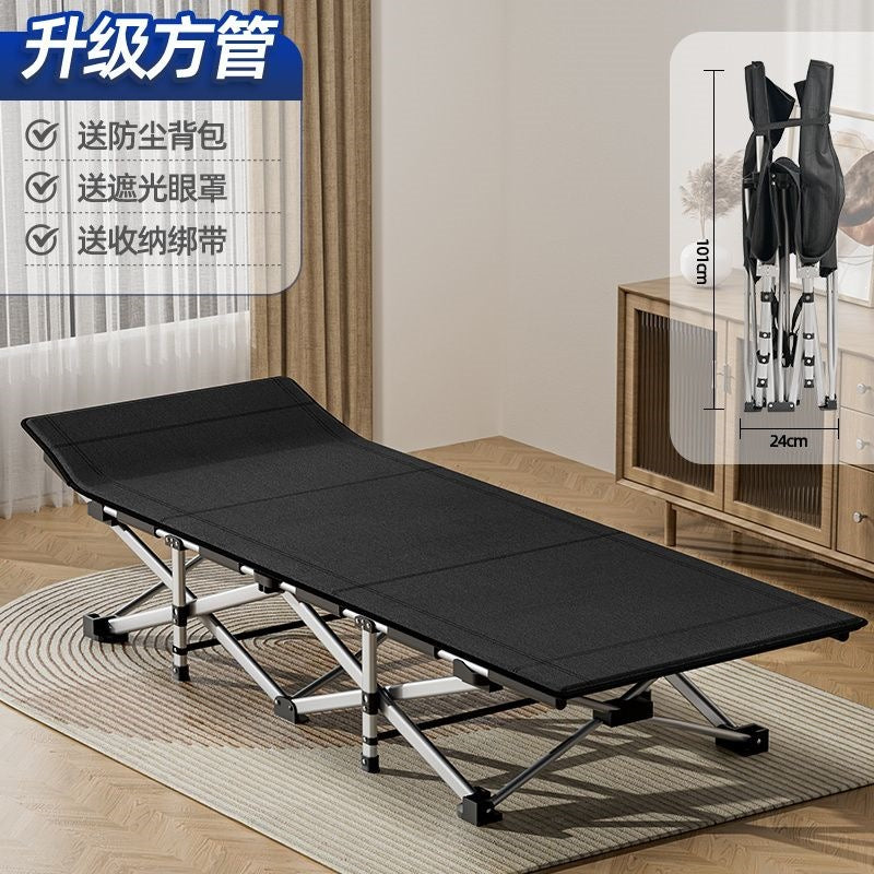Single foldable bed, lightweight office lunch break nap handy gadget, simple and portable camp bed, lounge chair, for home companion