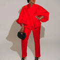 C8523 european and american fashion set  new arrival elegant solid color african plus size cross-border two-piece set