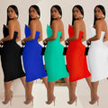 C7326 cross-border   fashionable women's sexy bandeau button-embellished dress - hot seller in europe and the us