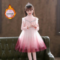 Elsa dress girls new arrivalknittingsweaterkids elsa skirt 3-14 years old dressfall and winter style birthday