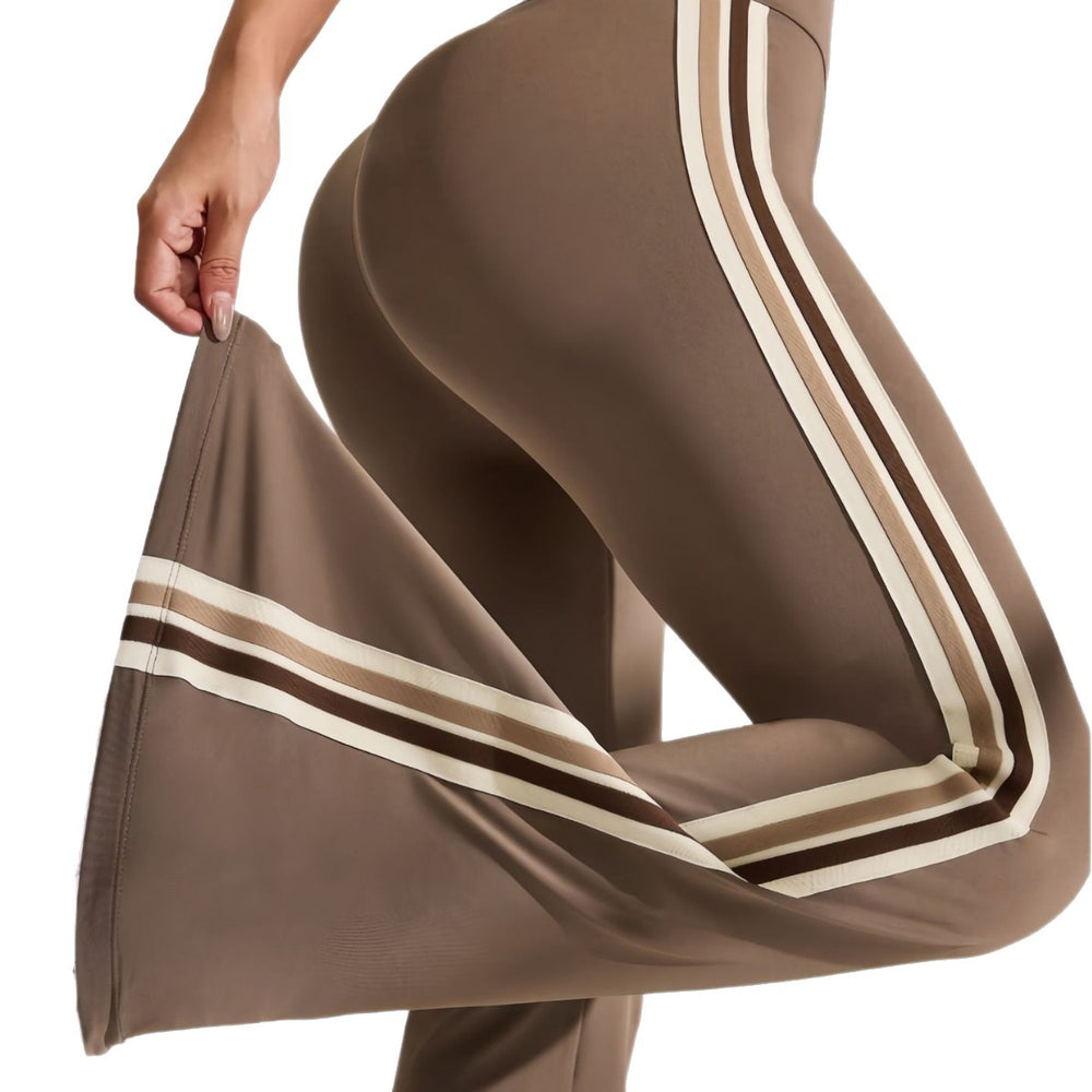 new arrivalcasual bootcut yoga pants high waist elastic pilates sports tummy control leg lengthening quick-drying bell bottoms
