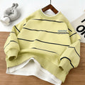 Kidssweatshirtfake two-piecenew arrivalk-stylesweatshirtstripesspring & fallchildren's western style handsome children's clothingspring & falltops