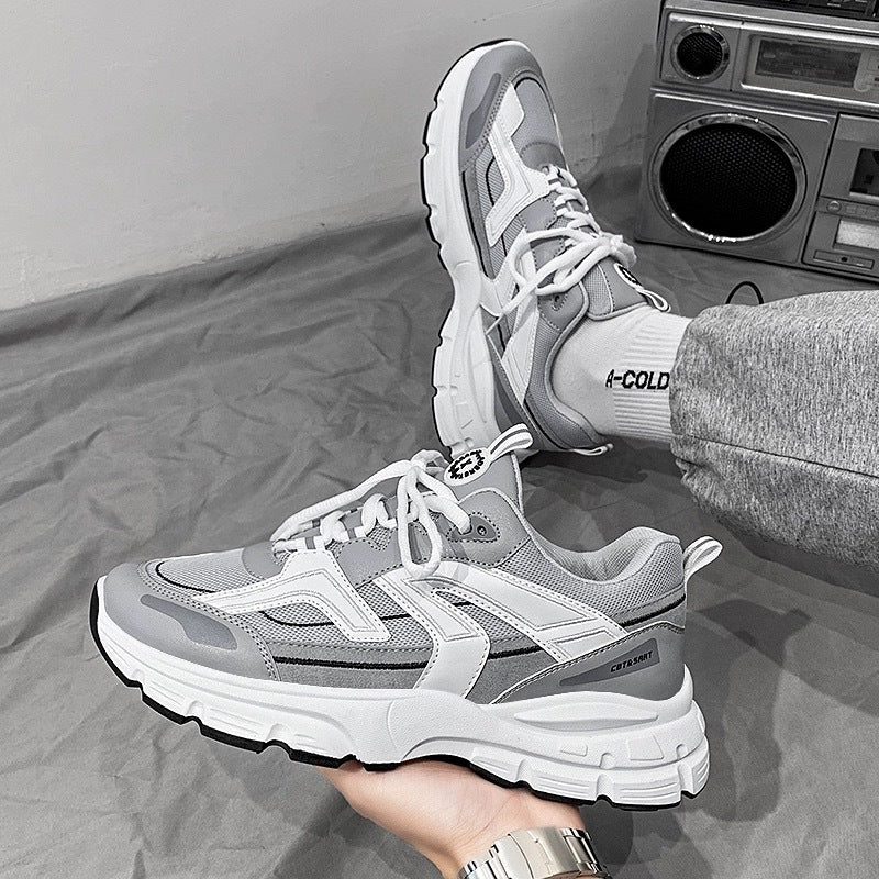 Winter men's shoes 2024 new breathable mesh student sports casual running anti-odor youth dad shoes trendy sneakers