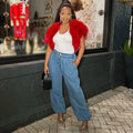European and american style women's loose fit jeans - new zipper jogger style elastic waist casual pants for  cross-border e-commerce