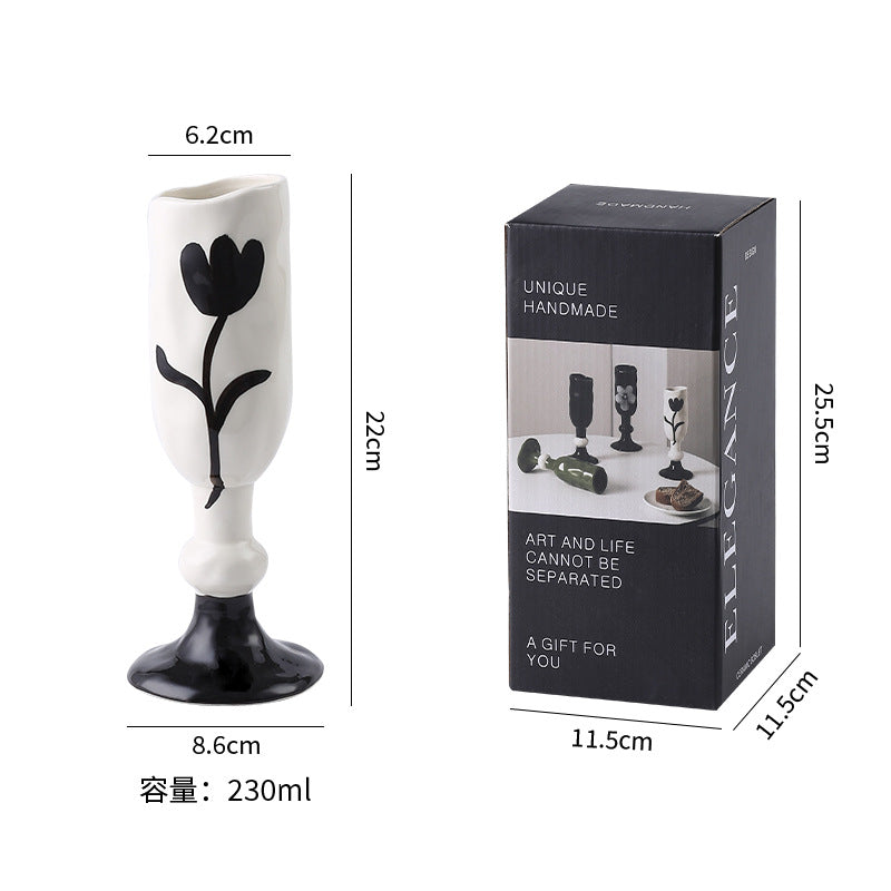 Stylishins high-looking mug household water cup goblet ceramic coffee cup couple christmas gift cup