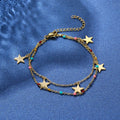 fashion diy colorful glue heart double layer bracelet star moon various jewelry stainless steel jewelry wholesale