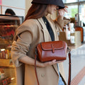 Oil wax cowhide women's bag shoulder crossbody women's bag practical multi-compartment casualfashion coin purse shell bag