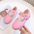 Girls' black leather shoes, toddler and children's performance shoes, white student flats, formal flower girl shoes, school shoes with durable rubber soles