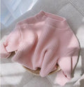 Kids' solid color knit top - perfect for layering, autumn/winter thickened warm girls' sweater, candy color new arrival