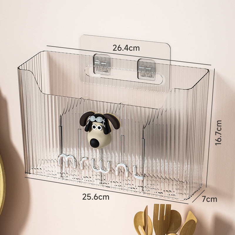 Garbage bag storage handy gadget large capacity kitchen cabinet door wall-mounted garbage bag storage rack plastic bag extraction box