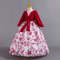 European and american new girls' chiffon floral princess dress - perfect for parties, piano performances, and evening events. kids' dress
