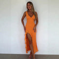 european and american cross-border new split sexy summer dress