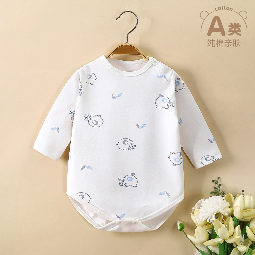 Newborn baby clothes boneless thin baby jumpsuit spring & fall monk suit bag butt suit triangle khaki climbing suit