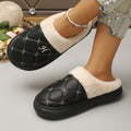 Exportplus size bag and cotton slippers winternew arrival leather waterproofnon-slipthick solecouplefleece-linedthickened wool slippers