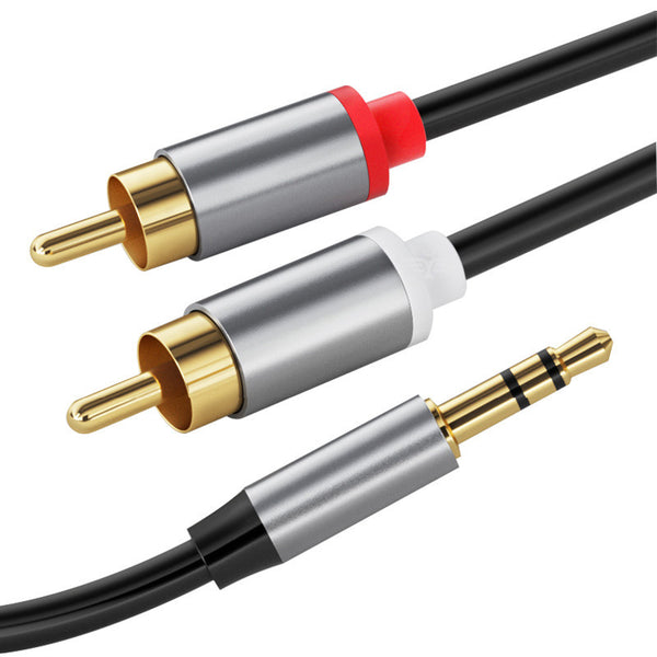 [High-end] Audio cable one point and two 3.5mm to double lotus plug, mobile phone connection stereo connection subwoofer cable