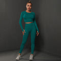 New solid color knitted peach lift tight yoga leggings set - seamless fitness activewear for women, perfect for running and yoga