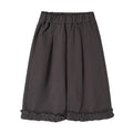 Girls' outfit set  autumn korean style sweet kids lace trim vest dark grey wide leg pants three-piece set