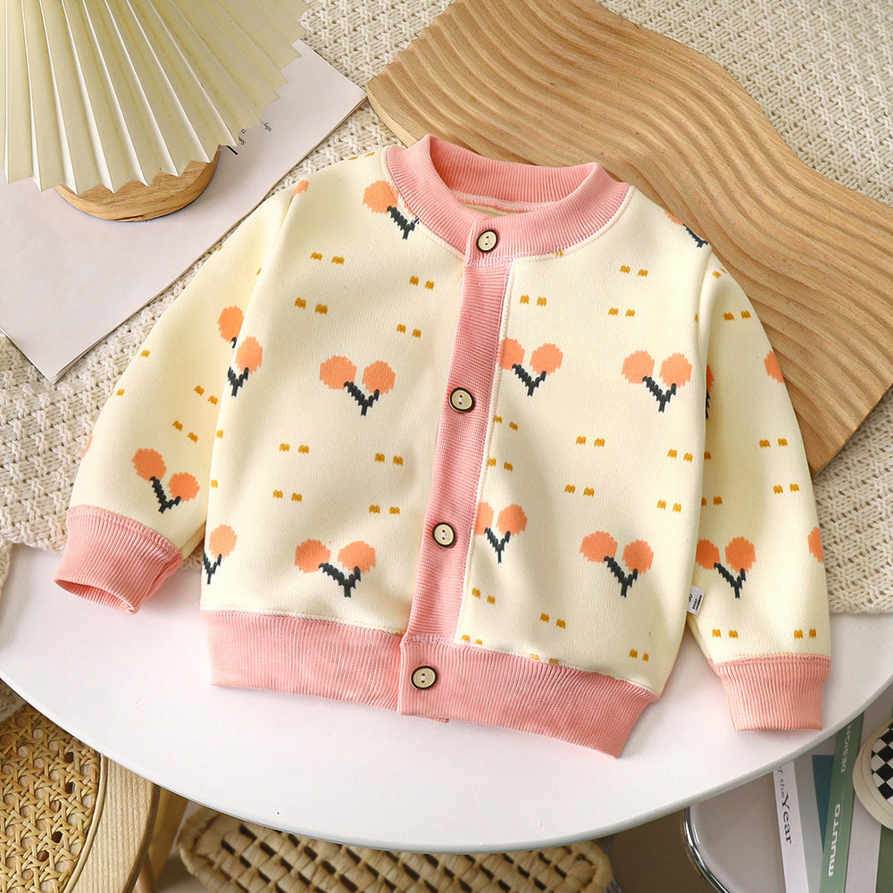 fall/winter new arrivals: versatile knitted cardigan for kids - warm, thickened outerwear sweater for boys and girls