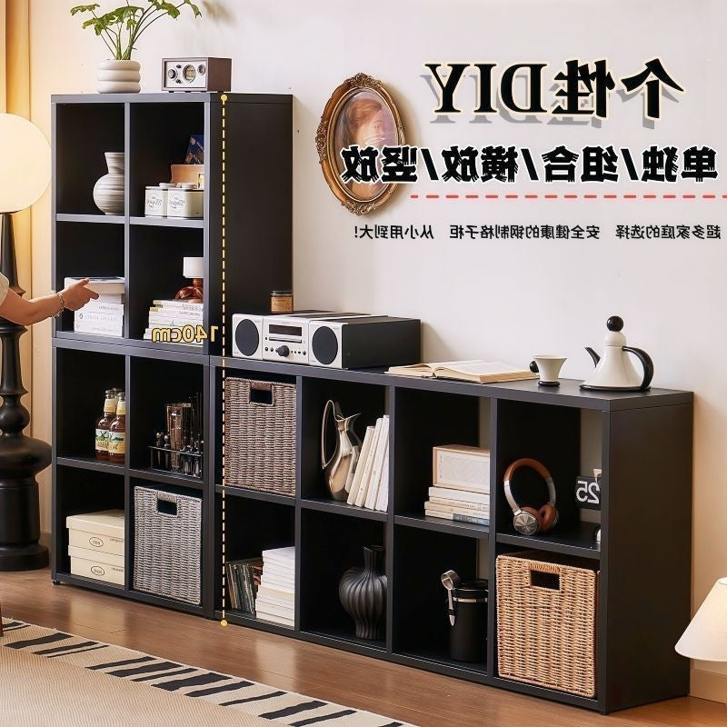 Steel grid cabinet bookshelf for home short wall storage floor-standing storage rack eight-compartment cabinet kindergarten bookcase storage cabinet