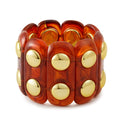 Wholesale resin bracelets: trendy retro ins style, spliced elastic bangles, creative niche designs, colorful gradient jewelry