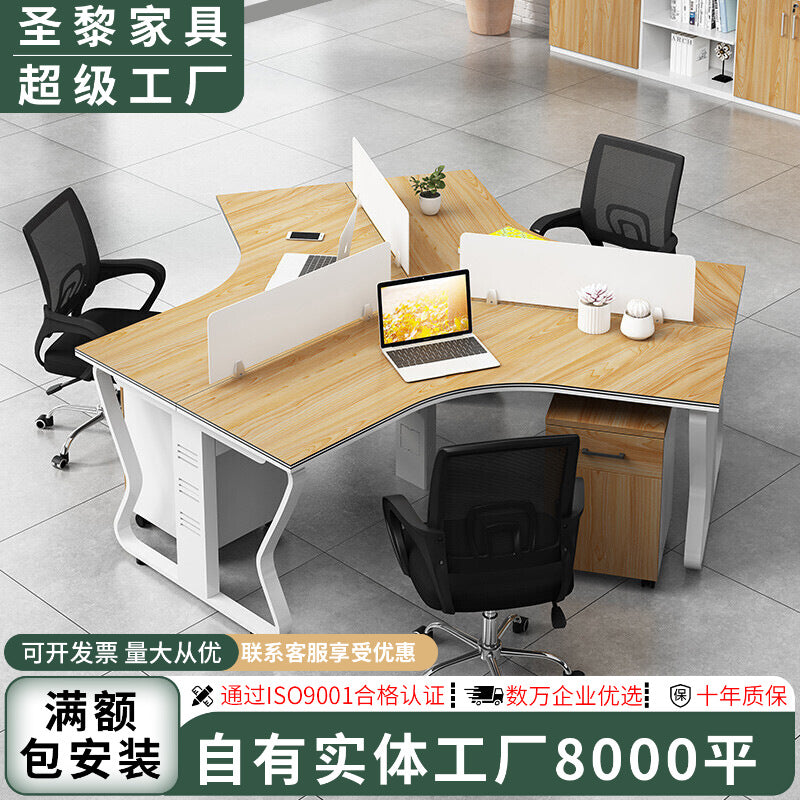 Saint li staff office desk and chair special-shaped employee slot combination office booth financial computer desk