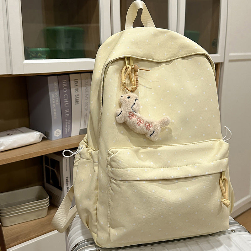 Ins polka dot school bag new arrivalniche style backpack college student fashion travel backpack easiest for match large capacity backpack