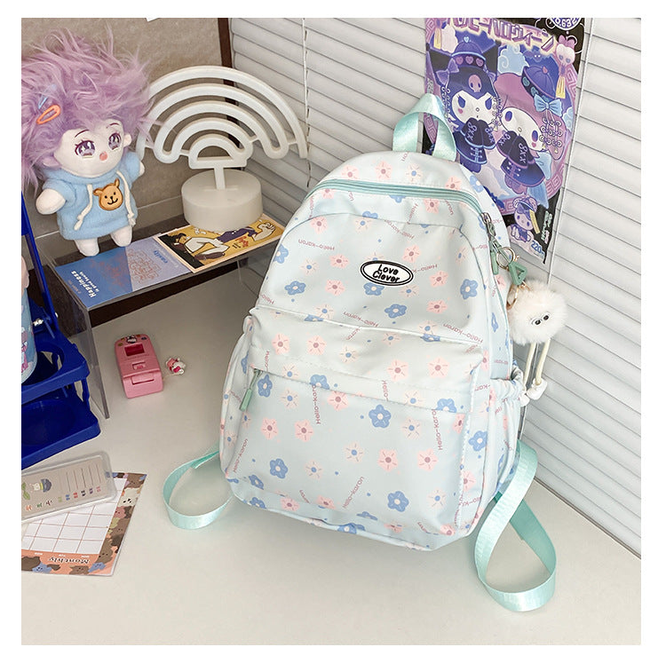 Niche original floral design schoolbag high value large capacity lightweight versatile backpack travel attendance backpack