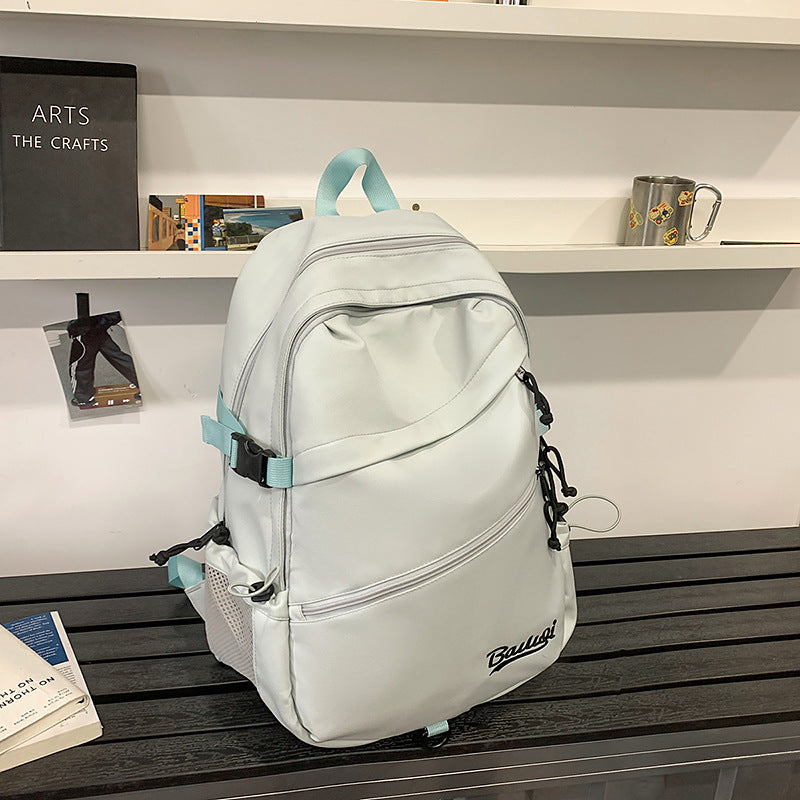 Backpack k-style pure color couple large and small travel backpack student large capacity water-repellent lightweight backpack wholesale