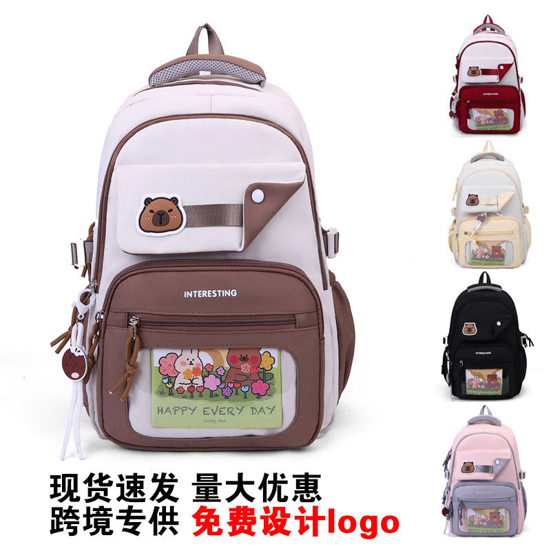 New Kapibara backpack, high-value casual backpack,  explosion, lightweight student schoolbag wholesale