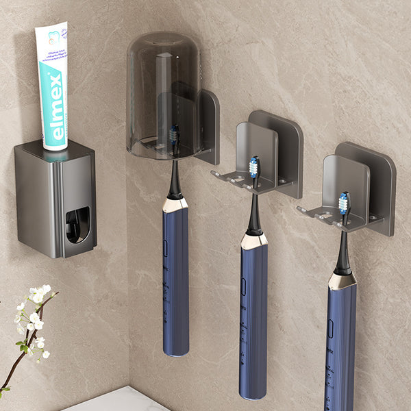 Toothbrush Shelf No punching Wall-mounted bathroom Electric brushing cup Mouthwash cup Tooth set Toothbrush shelf