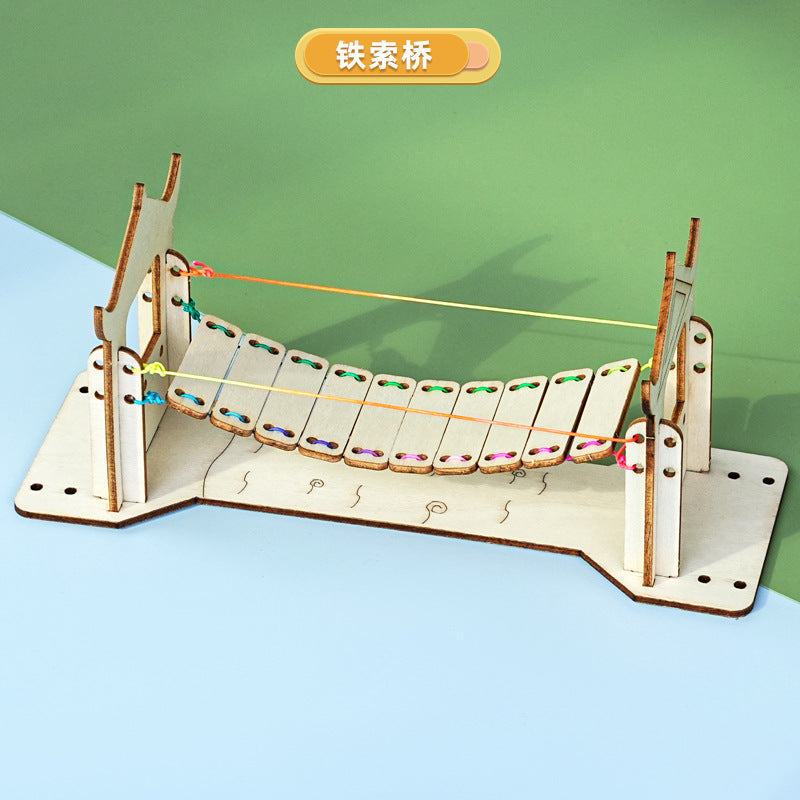 Science and technology small production chain bridge children kindergarten primary school students handmade DIY science experiment teaching aids production materials