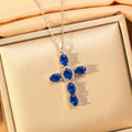 [titanium steel] cross-border popular inlaid cross necklace for women, accessible luxury, fashionable and high-end, hot-selling clavicle chain accessories