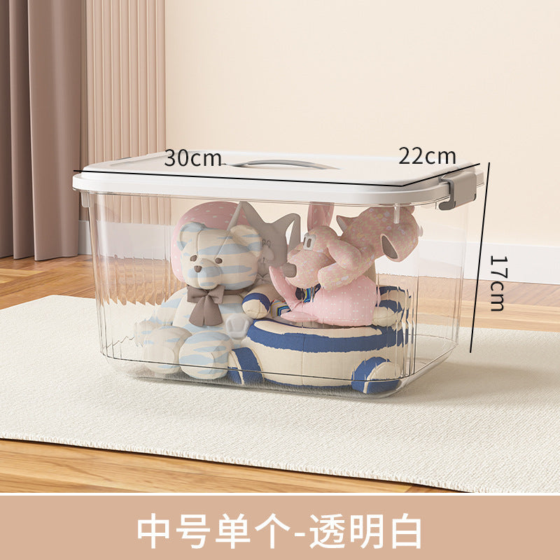 Household acrylic transparent storage box with lid, clothes storage box, household quilt sundries finishing basket wholesale